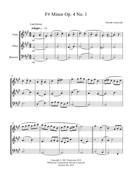 F Minor Op 4 No 1 Sheet Music