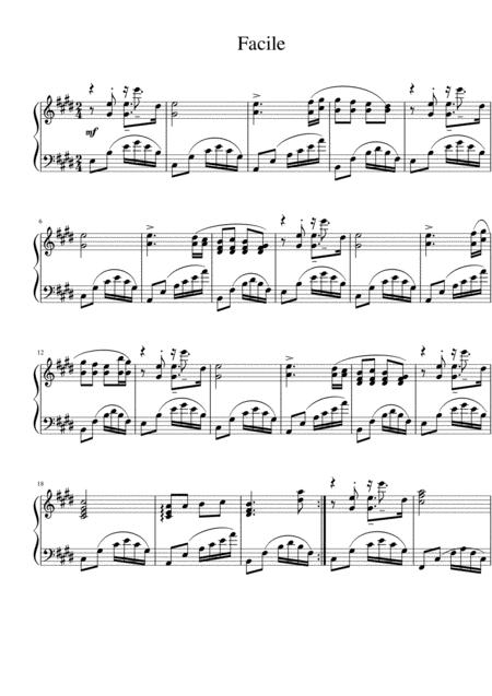 Free Sheet Music Facile In E Major