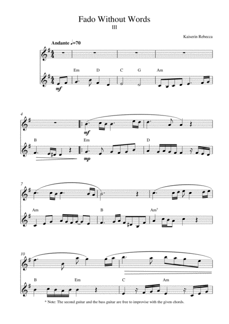 Free Sheet Music Fado Without Words Iii