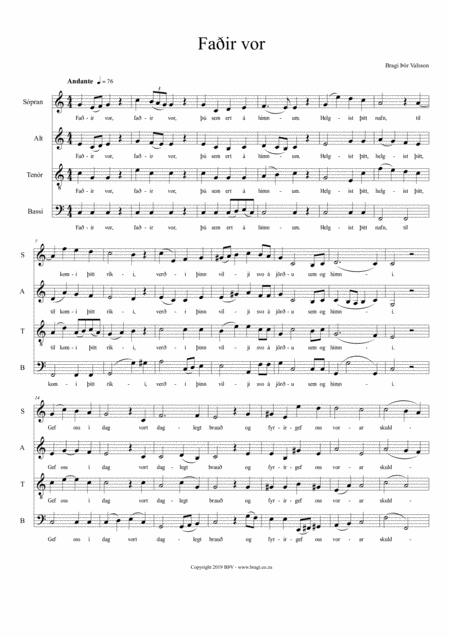 Fair Vor Original Composition For Satb Choir In Icelandic Sheet Music