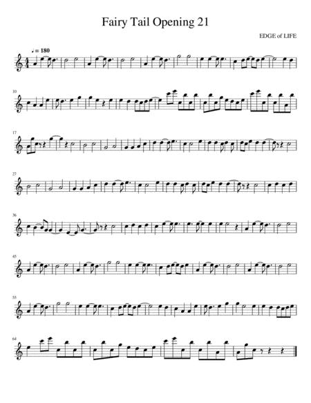 Free Sheet Music Fairy Tail Opening 21