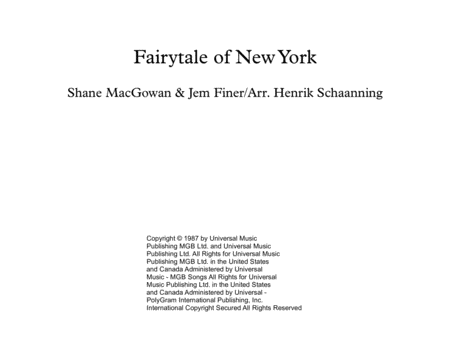 Free Sheet Music Fairytale Of New York Ssaattbb