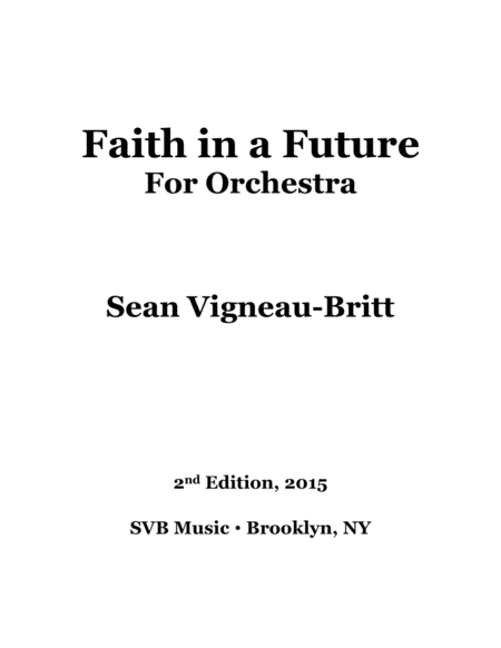 Faith In A Future For Orchestra Sheet Music