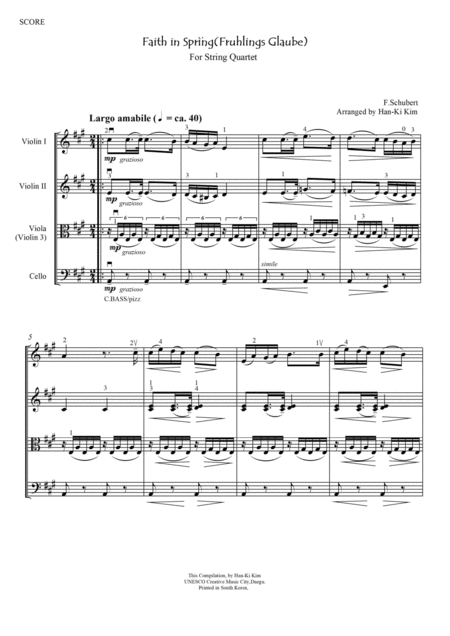 Free Sheet Music Faith In Spring Fruhlingsglaube