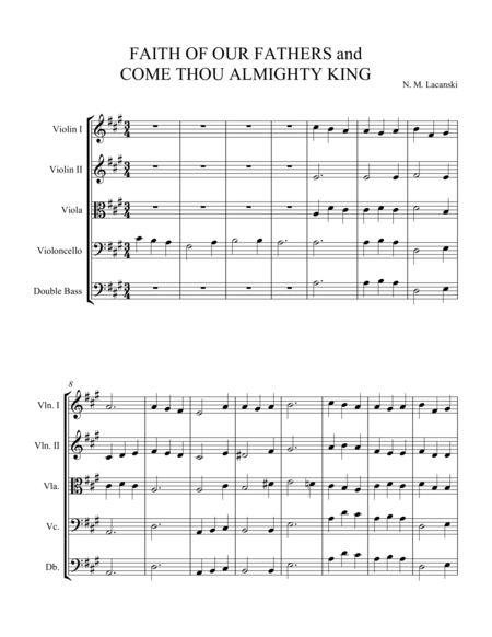 Faith Of Our Fathers And Come Thou Almighty King Sheet Music