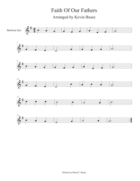 Faith Of Our Fathers Bari Sax Sheet Music