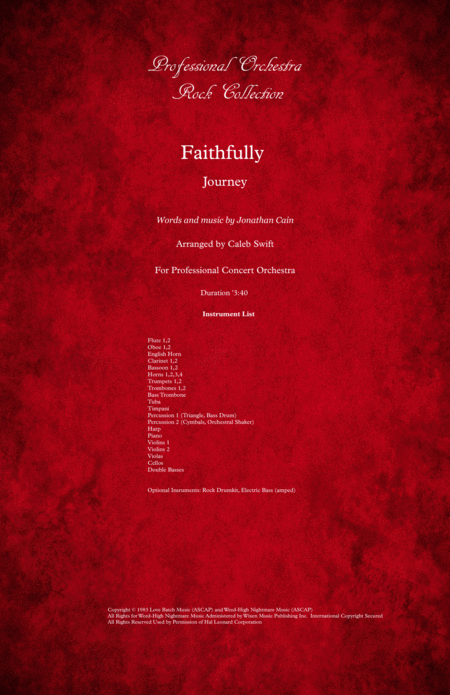 Faithfully By Journey Words And Music By Jonathan Cain Sheet Music