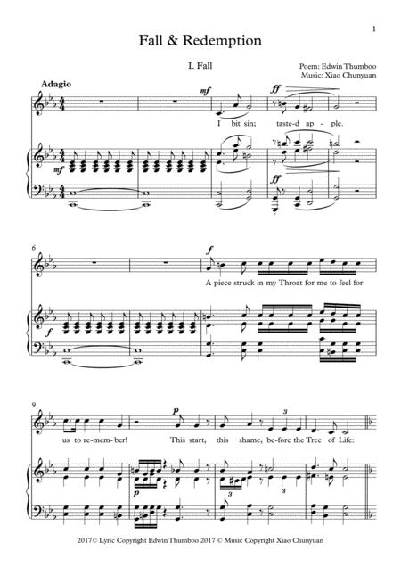 Fall Redemption 1 Fall For High Voice Solo With Piano Sheet Music