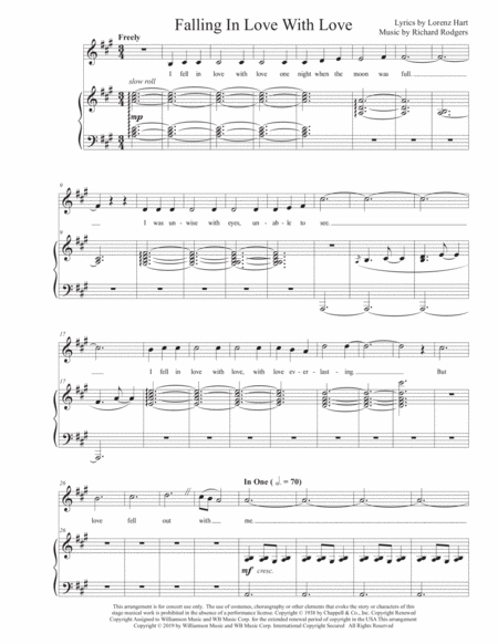 Falling In Love With Love Tenor Pop Arrangement Sheet Music