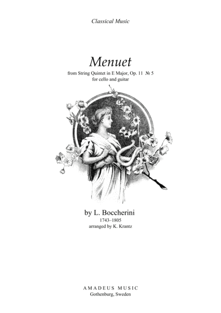 Famous Menuet Minuet For Cello And Guitar Sheet Music