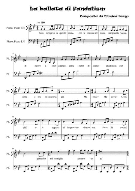 Fandalisms Ballad Sheet Music