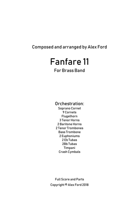 Fanfare 11 For Brass Band Sheet Music