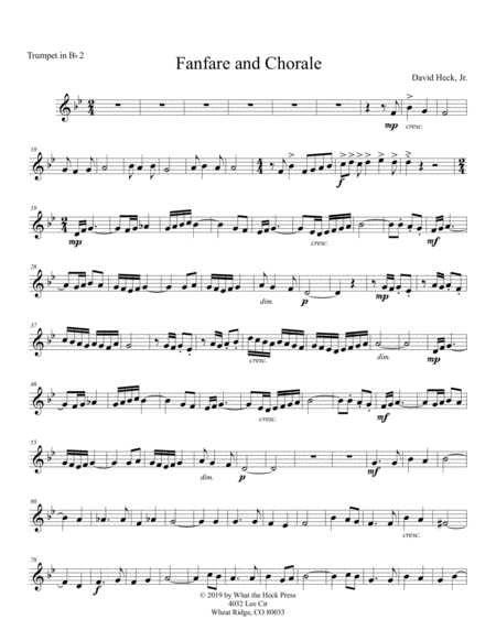 Free Sheet Music Fanfare And Chorale Trumpet 2