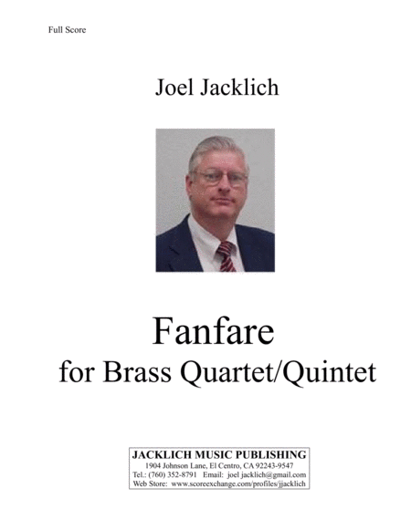 Fanfare For Brass Quartet Quintet In E Flat Sheet Music