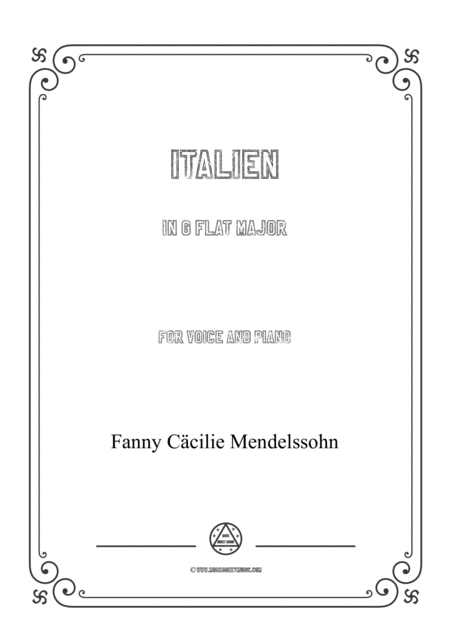 Free Sheet Music Fanny Hensel Italien In G Flat Major For Voice And Piano