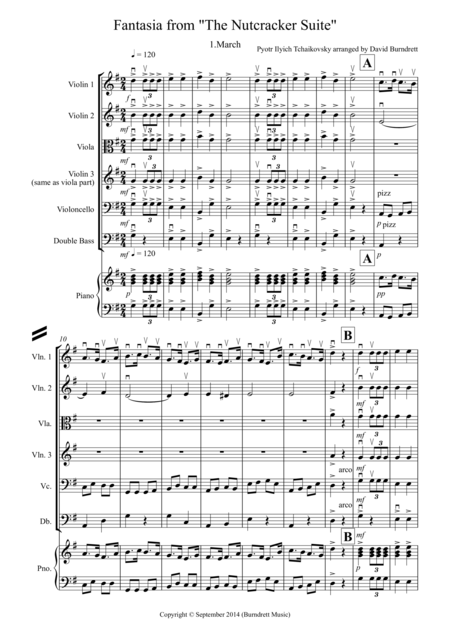 Fantasia From The Nutcracker Suite March For String Orchestra Sheet Music