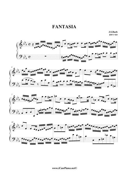 Free Sheet Music Fantasia In C Minor Bwv 919 J B Bach