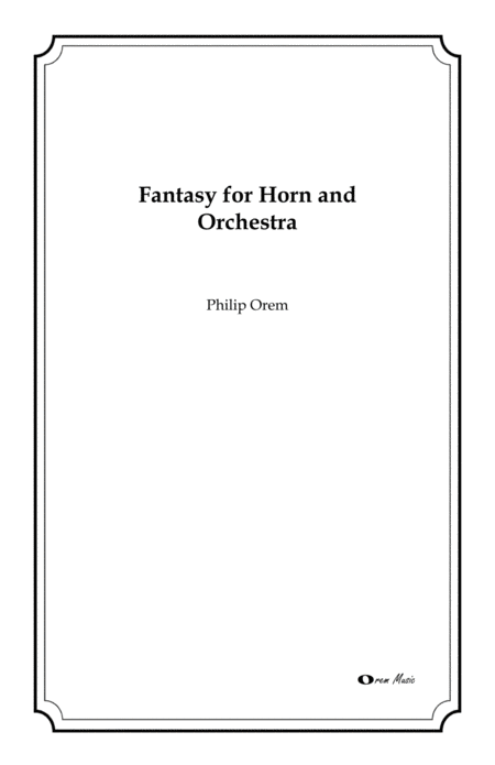 Free Sheet Music Fantasy For Horn And Orchestra Score And Parts