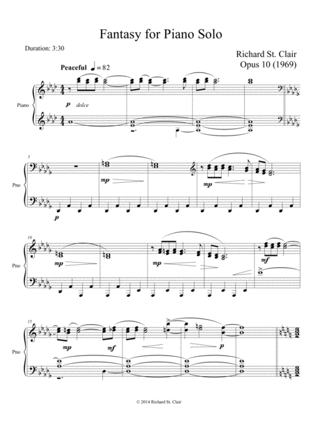 Free Sheet Music Fantasy For Piano 1969