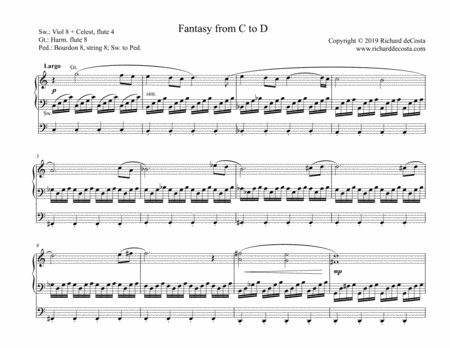 Free Sheet Music Fantasy From C To D