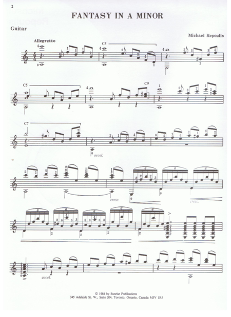 Fantasy In A Minor Sheet Music