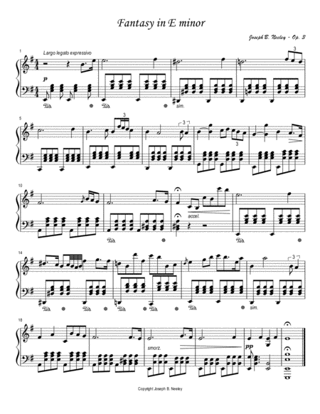 Free Sheet Music Fantasy In E Minor