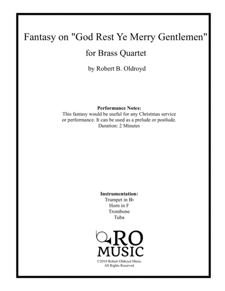 Fantasy On God Rest Ye Merry Gentlemen For Brass Quartet Sheet Music