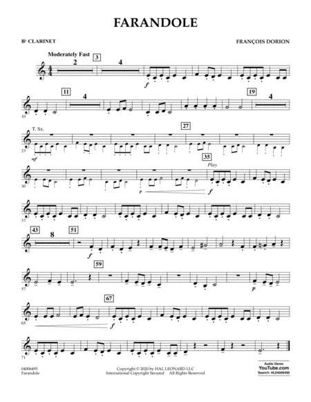 Free Sheet Music Farandole Bb Clarinet