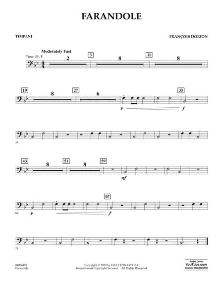 Farandole Timpani Sheet Music