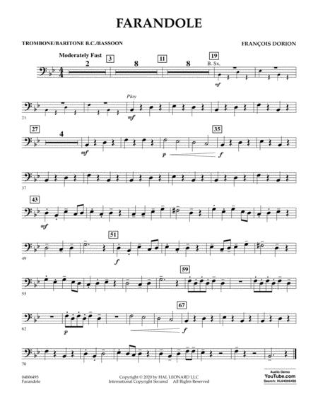 Farandole Trombone Baritone B C Bassoon Sheet Music