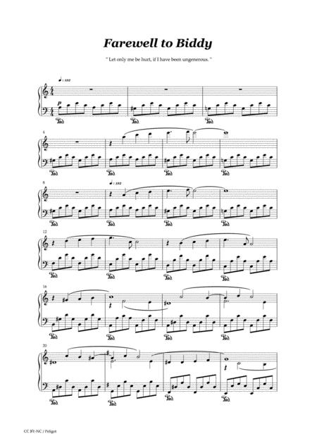 Free Sheet Music Farewell To Biddy