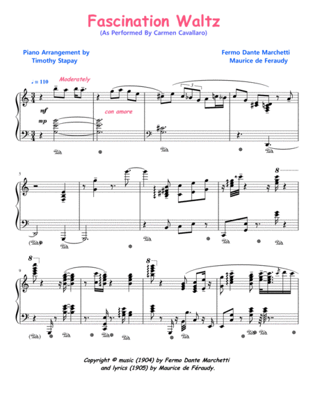 Free Sheet Music Fascination Waltz