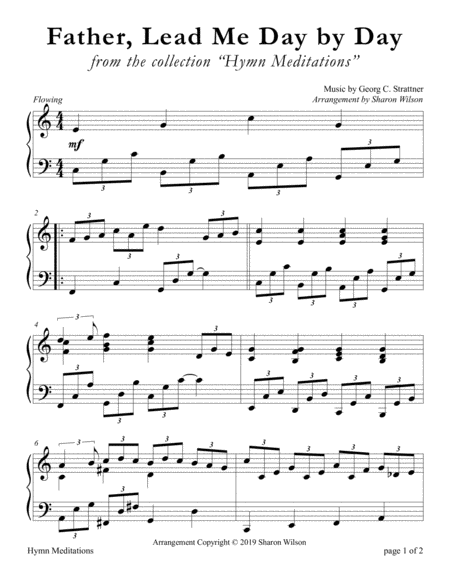 Father Lead Me Day By Day Large Print Piano Solo Sheet Music