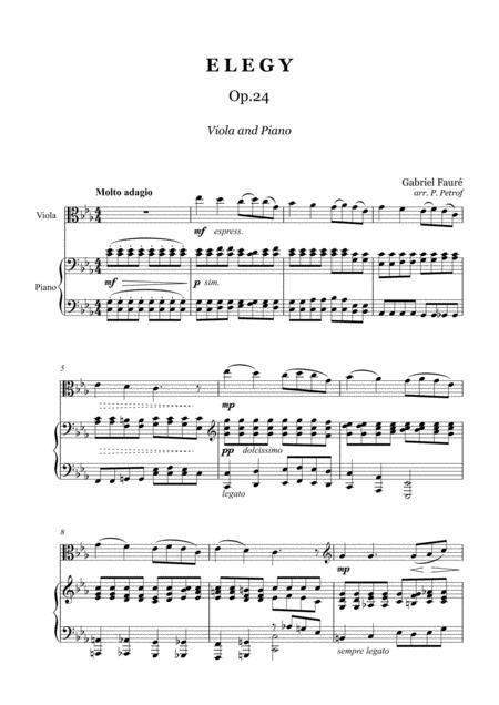 Free Sheet Music Faure Elegy Op 24 Viola And Piano