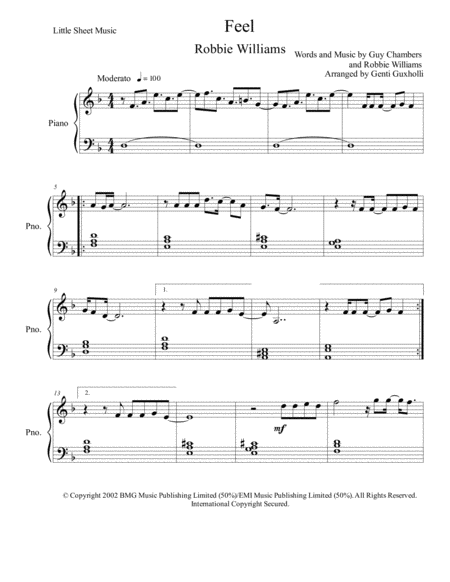 Feel Easy Piano Sheet Music