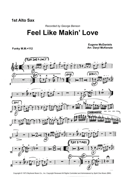 Feel Like Makin Love Big Band Vocal Key Of Eb Sheet Music