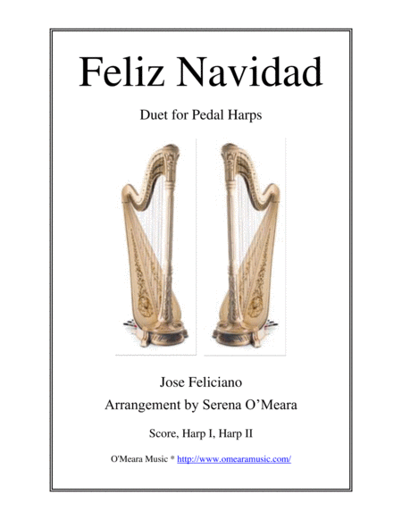 Free Sheet Music Feliz Navidad For Pedal Harp Score Parts