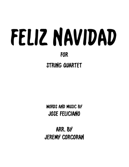 Free Sheet Music Feliz Navidad For String Quartet