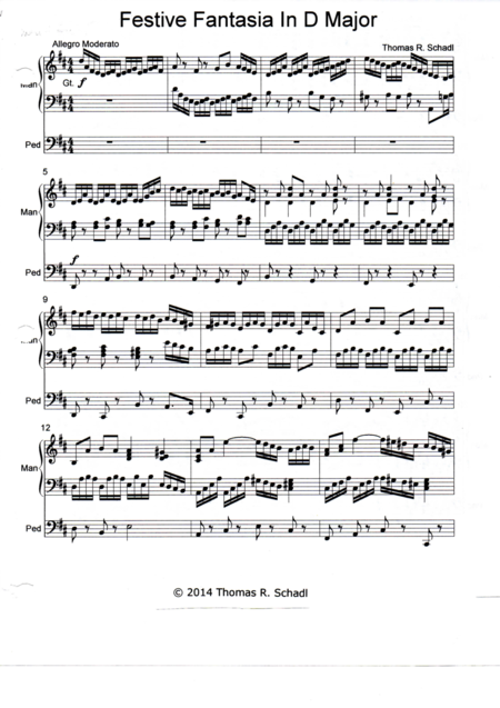 Free Sheet Music Festive Fantasia In D Major