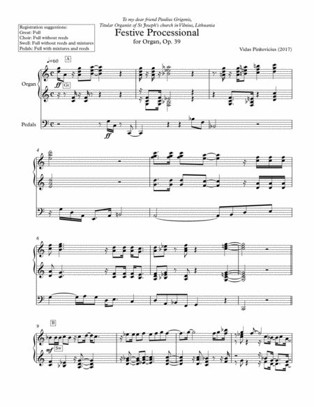 Festive Processional For Organ Op 39 2017 Sheet Music