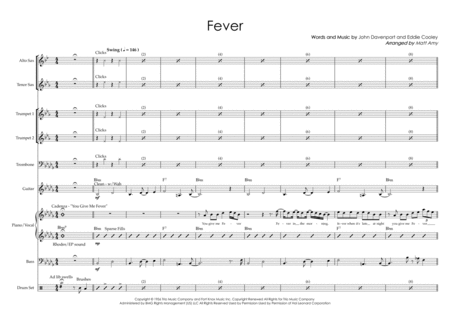 Fever Music Video Version Sheet Music