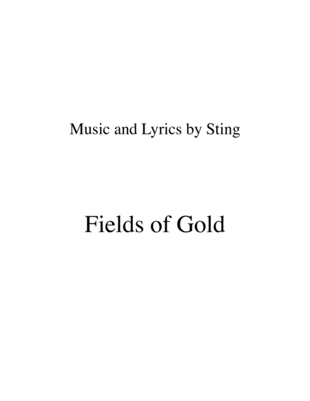 Fields Of Gold Violin Solo For Solo Violin Sheet Music