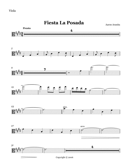 Free Sheet Music Fiesta La Posada