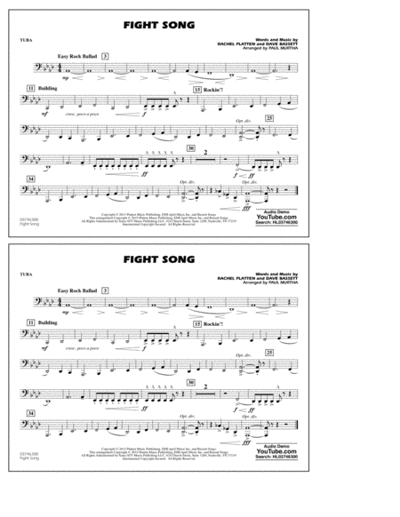 Fight Song Arr Paul Murtha Tuba Sheet Music