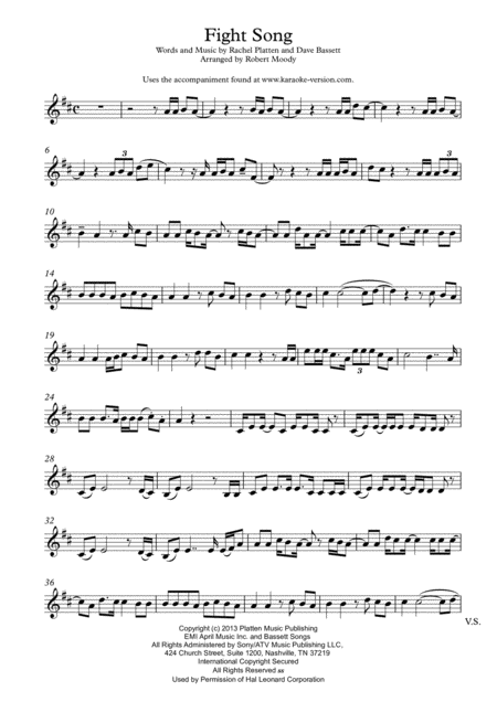 Fight Song Clarinet Solo Sheet Music