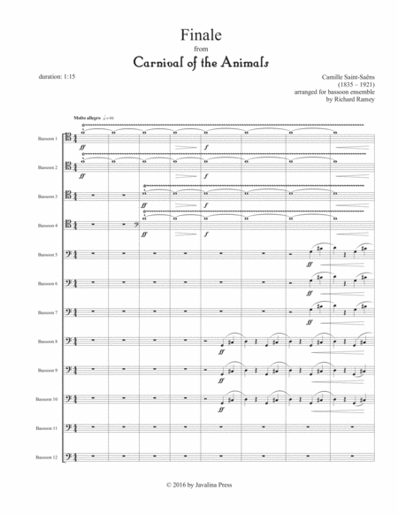 Free Sheet Music Finale From Carnival Of The Animals