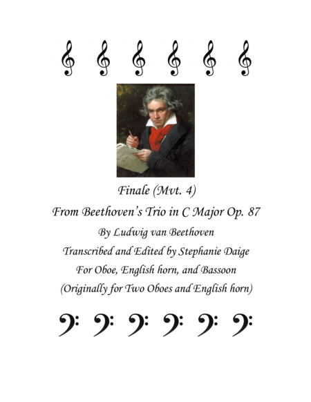 Free Sheet Music Finale Presto Mvt 4 From Beethoven Trio In C Major Op 87 For Oboe English Horn And Bassoon