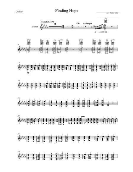 Finding Hope Guitar Sheet Music