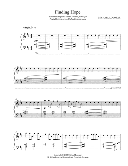 Free Sheet Music Finding Hope