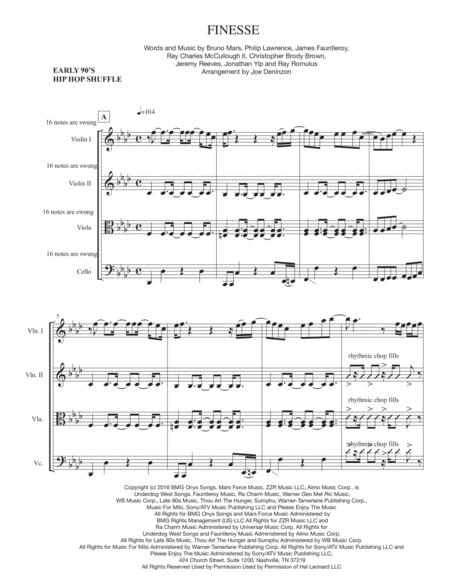 Finesse For String Quartet Sheet Music